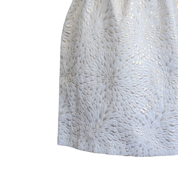 Elle Cream Shimmer Metallic Illusion Top Mini Dress Size 4 - Picture 5 of 11